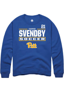 Casper Svendby Rally Mens Blue Pitt Panthers NIL Stacked Box Player Crew