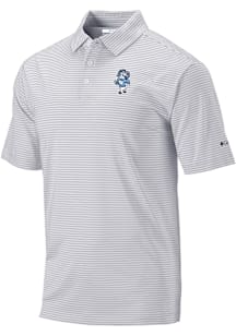 Columbia North Carolina Tar Heels Mens Ash Vintage Club Invite Short Sleeve Polo
