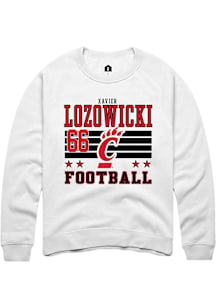 Xavier Lozowicki Cincinnati Bearcats Mens White Football NIL Striped Player Crew