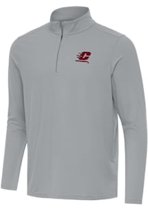 Antigua Central Michigan Chippewas Mens Ash Intent Long Sleeve Qtr Zip Pullover