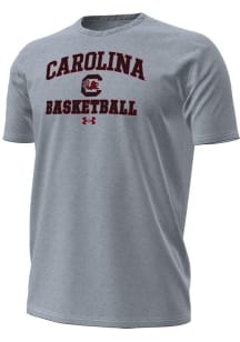 Under Armour South Carolina Gamecocks Grey Basketball Performance Short Sleeve T Shirt