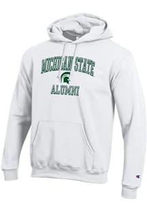 Champion Michigan State Spartans Mens White Est Date Alumni Powerblend Long Sleeve Hoodie