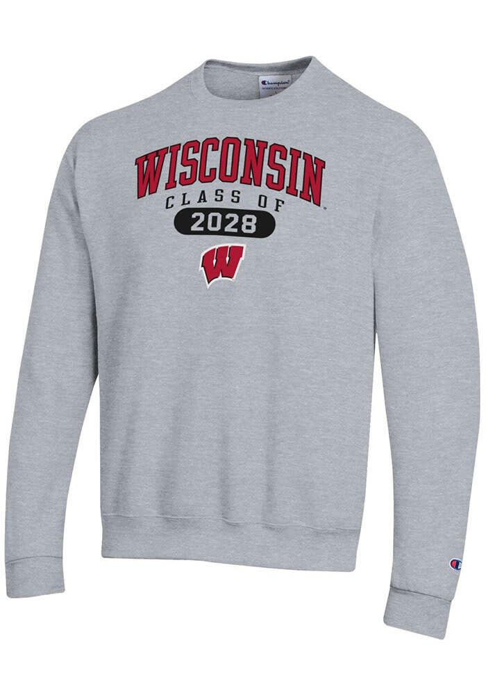 Champion Wisconsin Badgers Mens GREY HEATHER Class of 2028