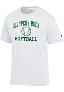 Champion Slippery Rock White Softball Jersey Short Sleeve T Shirt