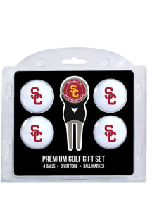 White USC Trojans Divot Tool 4 Pack Golf Gift Set