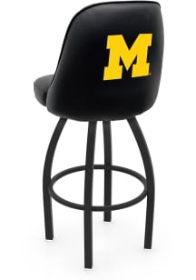 Black Michigan Wolverines Padded Swivel Pub Stool
