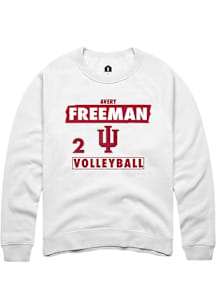Avery Freeman Indiana Hoosiers Mens White NIL Striped Player Crew