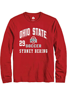 Sydney Bering Ohio State Buckeyes Red NIL Arch Logo Long Sleeve Player T Shirt