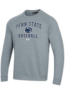 Under Armour Penn State Nittany Lions Mens Grey Baseball Rival Long Sleeve Crew Sweatshirt
