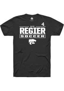 Alix Regier Rally Mens Black K-State Wildcats NIL Stacked Box Player T Shirt