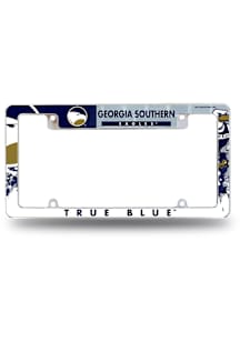 Georgia Southern Eagles Primary All Over Chrome License Plate Frame - White