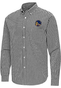 Antigua Golden State Warriors Mens Black Ellis Long Sleeve Dress Shirt