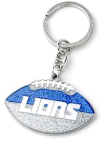 Detroit Lions Glitter Football Keychain - Blue