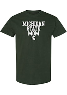 Michigan State Spartans Womens Green Basic Block Mom Short Sleeve T-Shirt