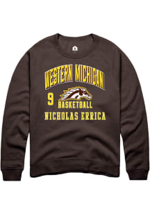 Nicholas Errica Rally Mens Brown Western Michigan Broncos NIL Arch Logo Player Crew