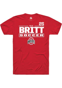 Elle Britt Rally Mens Red Ohio State Buckeyes NIL Stacked Box Player T Shirt