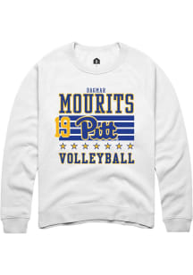 Dagmar Mourits Rally Mens White Pitt Panthers NIL Striped Player Crew
