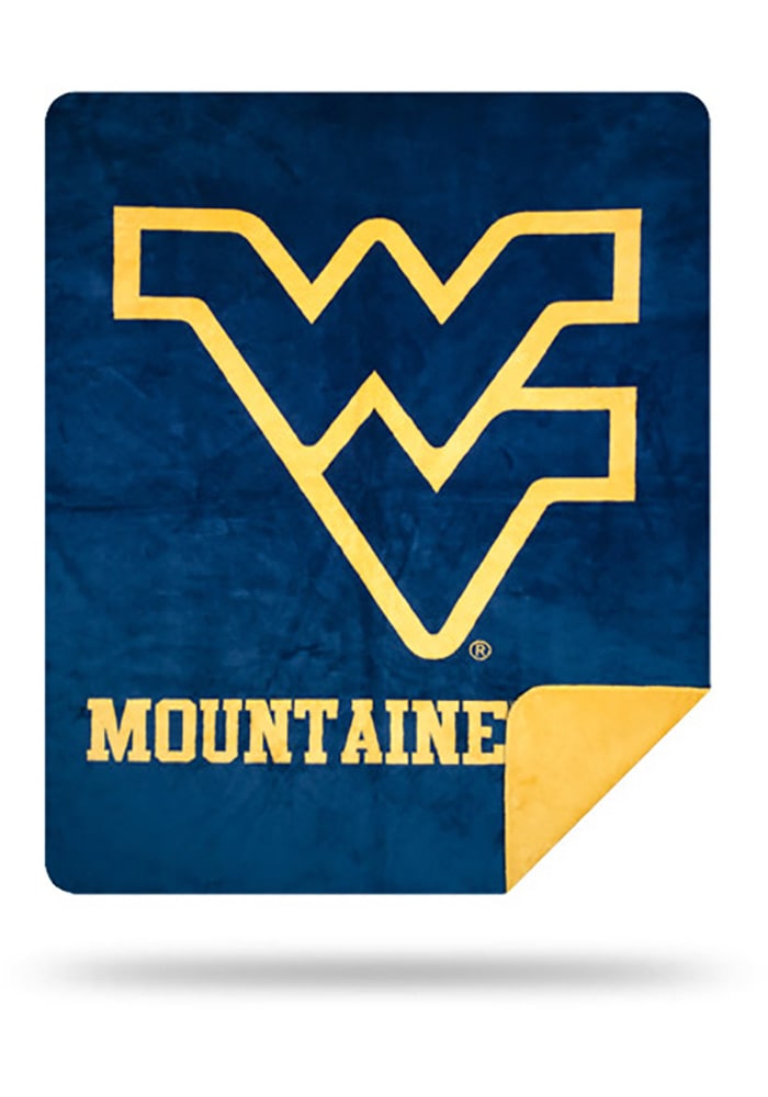 West Virginia Mountaineers 60x72 Silver Knit Throw Blanket