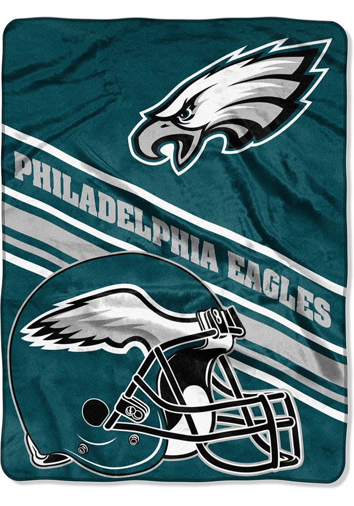 Philadelphia Eagles Slant 60x80 inch Raschel Blanket
