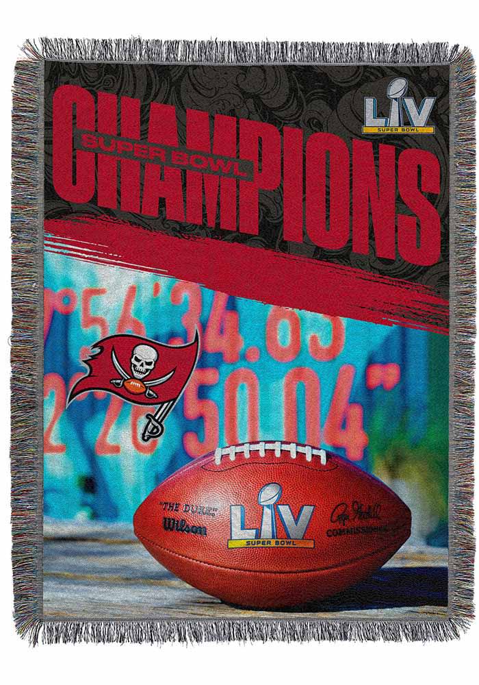 Tampa Bay Buccaneers Super Bowl LV Champions Woven Tapestry Blanket