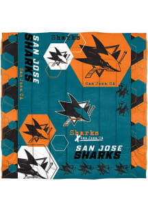 San Jose Sharks Hexagon Full Queen Comforter