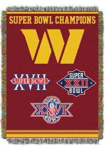 Washington Commanders Commemorative 3 Time Champions 48x60 Tapestry Blanket