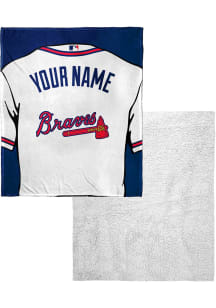 Atlanta Braves Personalized Jersey Silk Touch Sherpa Blanket