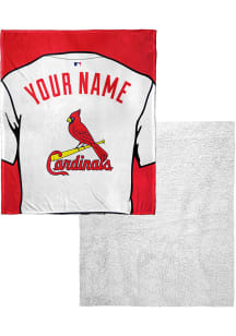 St Louis Cardinals Personalized Jersey Silk Touch Sherpa Blanket