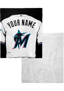 Miami Marlins Personalized Jersey Silk Touch Sherpa Blanket