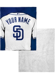 San Diego Padres Personalized Jersey Silk Touch Sherpa Blanket