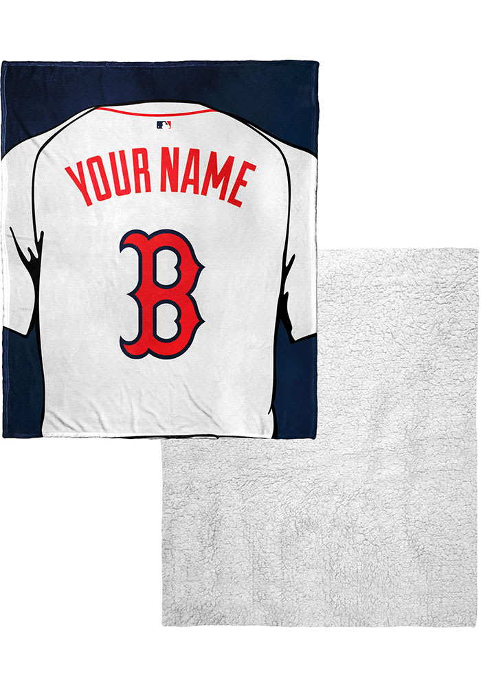 Boston Red Sox Personalized Jersey Silk Touch Sherpa Blanket