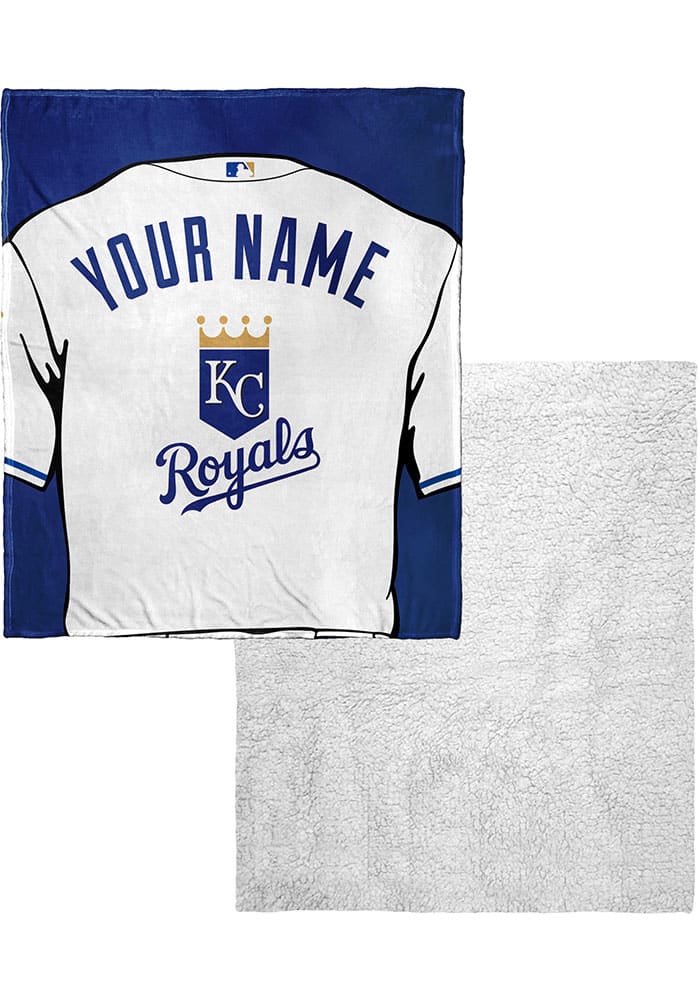 Kansas City Royals MLB Jersey Personalized Silk Touch Sherpa Throw Blanket