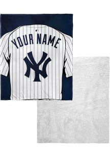 New York Yankees Personalized Jersey Silk Touch Sherpa Blanket