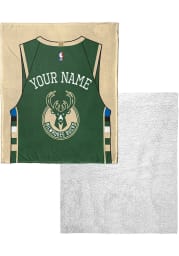 Milwaukee Bucks Personalized Jersey Silk Touch Sherpa Blanket