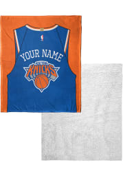 New York Knicks Personalized Jersey Silk Touch Sherpa Blanket