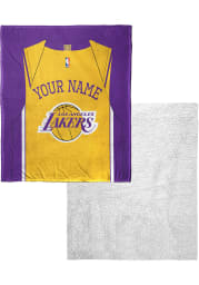 Los Angeles Lakers Personalized Jersey Silk Touch Sherpa Blanket