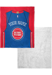 Detroit Pistons Personalized Jersey Silk Touch Sherpa Blanket