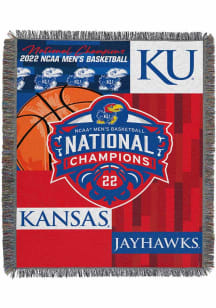 Kansas Jayhawks 2022 NCAA Basketball National Champions Woven Tapestry Blanket