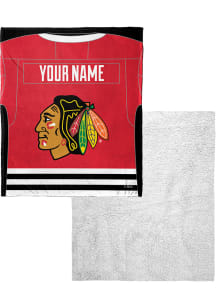 Chicago Blackhawks Personalized Jersey Silk Touch Sherpa Blanket