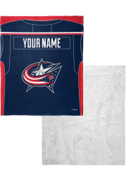 Columbus Blue Jackets Personalized Jersey Silk Touch Sherpa Blanket