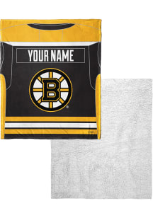 Boston Bruins Personalized Jersey Silk Touch Sherpa Blanket