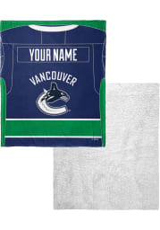 Vancouver Canucks Personalized Jersey Silk Touch Sherpa Blanket