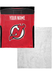 New Jersey Devils Personalized Jersey Silk Touch Sherpa Blanket