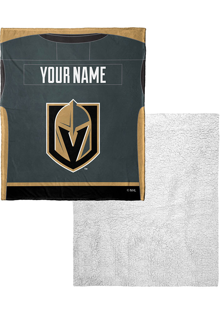 Vegas Golden Knights Personalized Jersey Silk Touch Sherpa Blanket