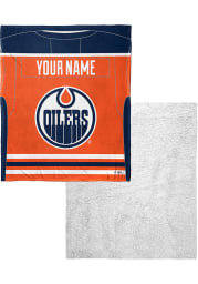 Edmonton Oilers Personalized Jersey Silk Touch Sherpa Blanket