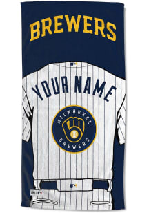 Milwaukee Brewers Personalized Jersey Beach Towel