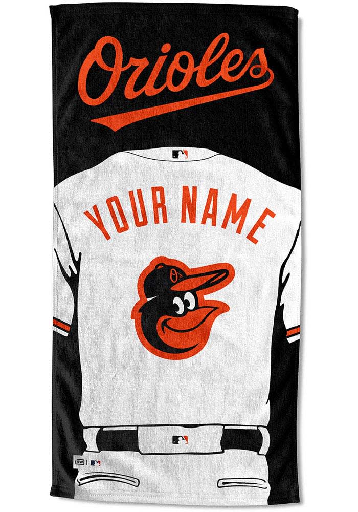 Baltimore Orioles Personalized Jersey Beach Towel