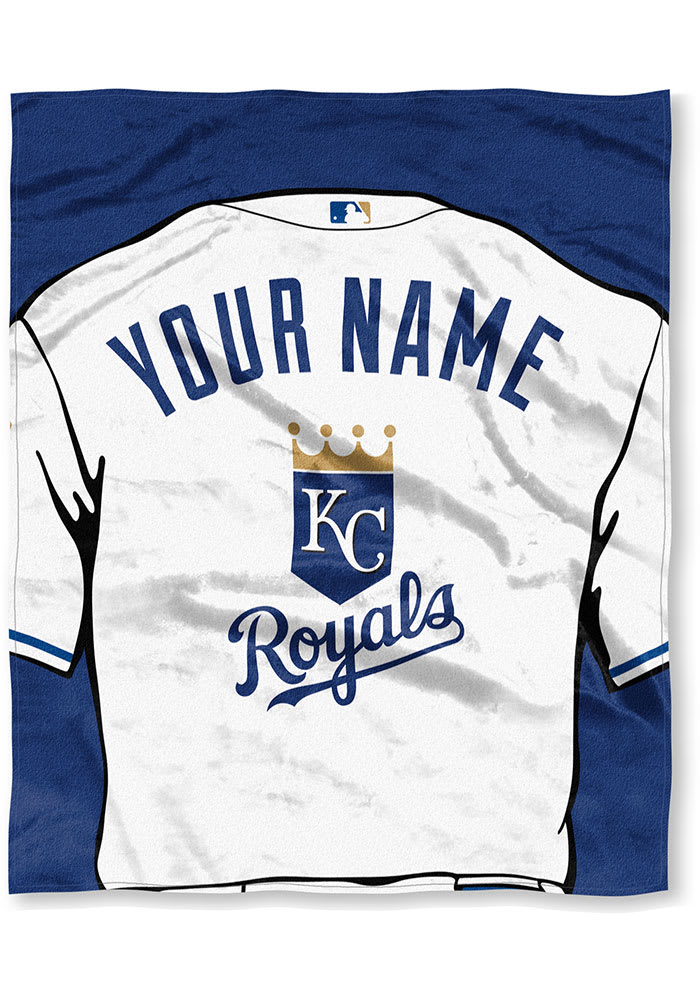 Kansas City Royals MLB Jersey Personalized Silk Touch Sherpa Throw Blanket