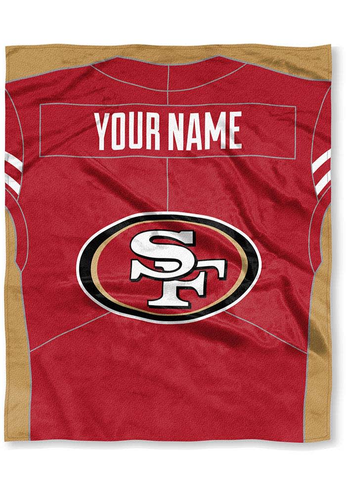 San Francisco 49ers Personalized Jersey Silk Touch Fleece Blanket