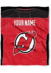 New Jersey Devils Personalized Jersey Silk Touch Fleece Blanket